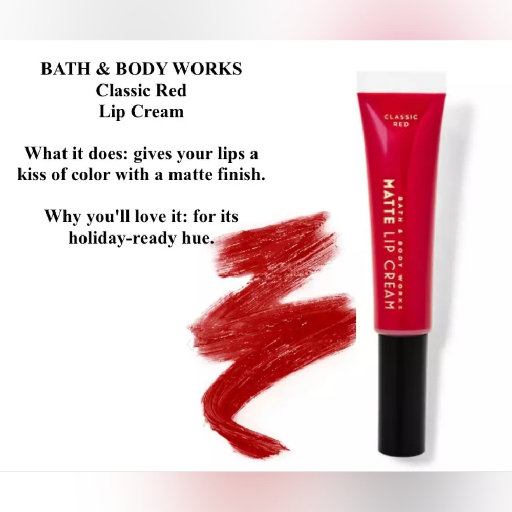 Bath and Body Works CLASSIC RED Matte Lip Cream Lipstick New!